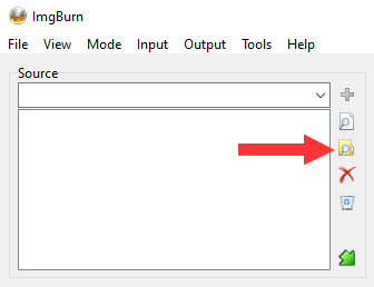 ImgBurn browse for a folder button