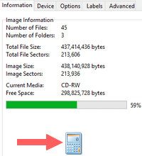 imgburn calculate image size option