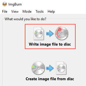 ImgBurn Écrire un fichier image en mode disque