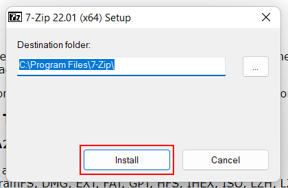 Installer 7-Zip