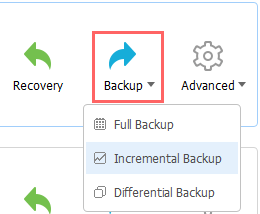 make a incremental or differential backup with easeus todo backup free