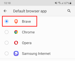 Make Brave your default browser on Android