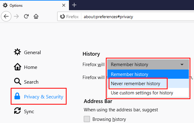 Make Firefox always open in private mode