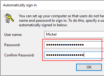 Make Microsoft Windows 10 automatically log in without a password