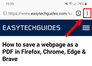 Menu button in Firefox on Android