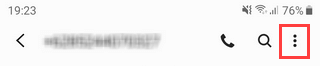 Messages option button on Samsung Galaxy Android 9