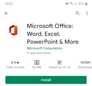 Microsoft Office app