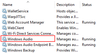 Microsoft Windows Audio service
