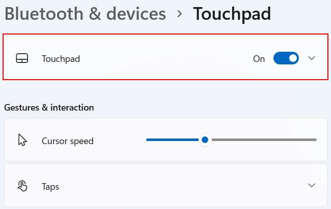 More Windows 11 touchpad settings
