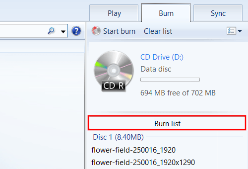 Name disc in Windows Media Player