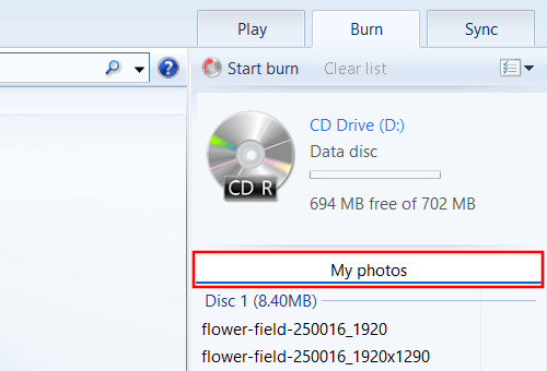 Name disc in Windows Media Player