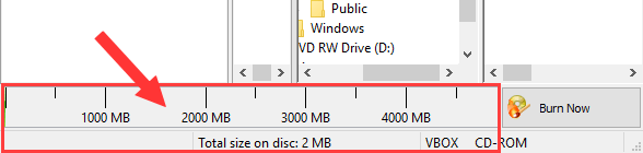 Nero Burning Rom total size on disc