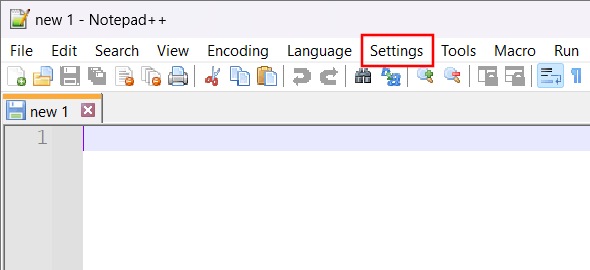 Notepad++ settings