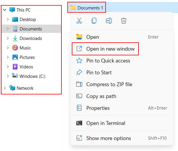 Open a new File Explorer window in Windows 11 - third method