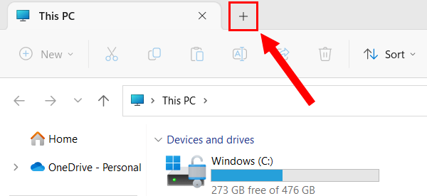 Open a new tab in Windows 11 File Explorer