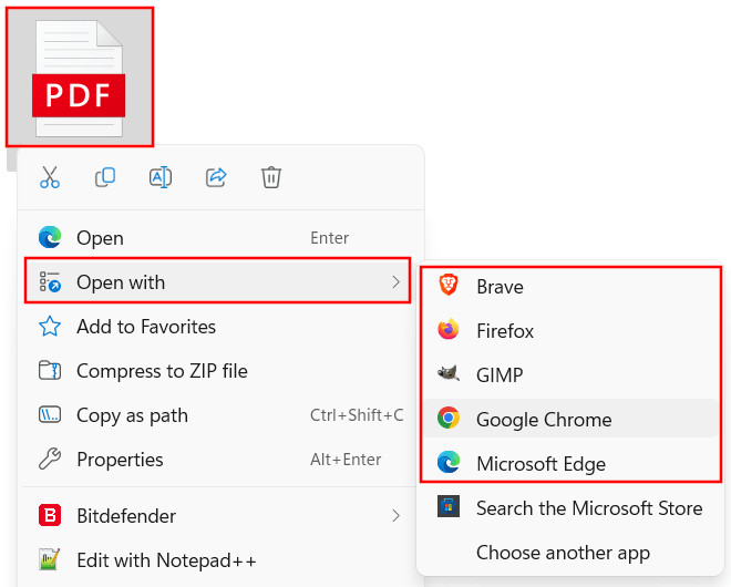 Open a PDF file in a web browser