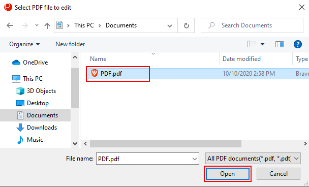 Open a PDF file in Ashampoo PDF Free