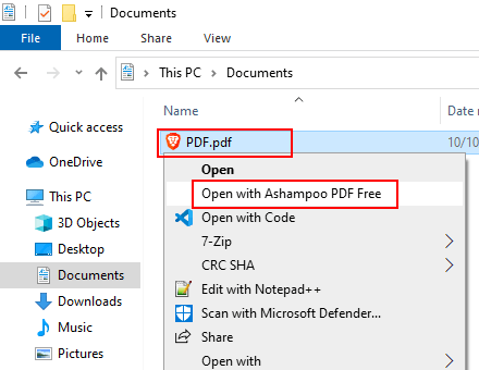 Open a PDF file in Ashampoo PDF Free