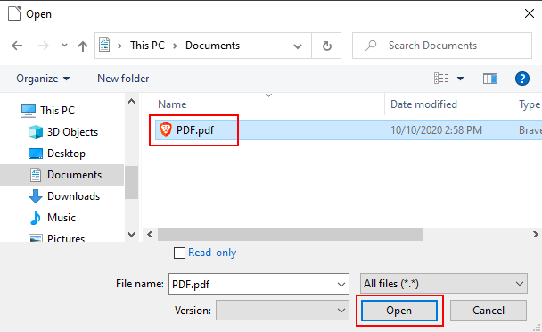 Open a PDF file in LibreOffice