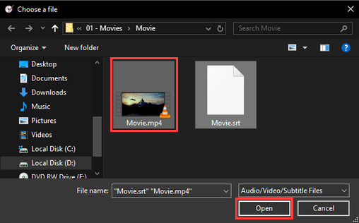 Open a video file in DVDStyler