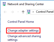 Open Adapter Settings