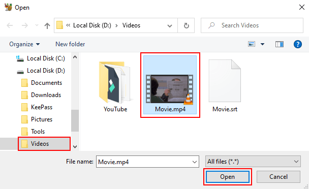 Open an MP4 video file in HandBrake