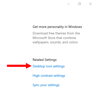 Open Desktop Icon Settings in Windows 10