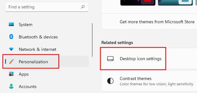 Open Desktop Icon Settings in Windows 11