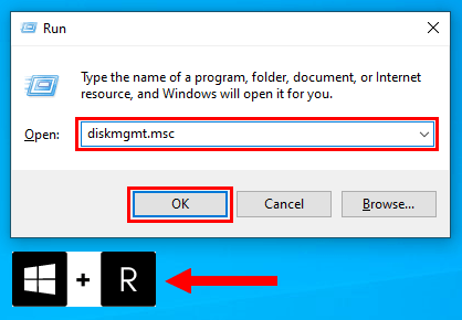 Open Disk Management in Windows 10