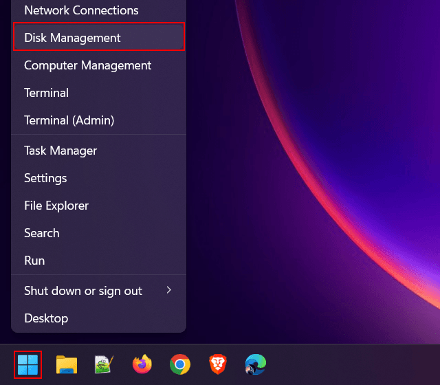 Open Disk Management in Windows 10 and 11