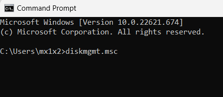 Open Disk Management in Windows 11 from Command Prompt (CMD) or Terminal