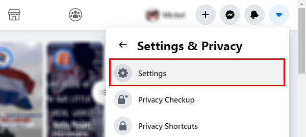Open Facebook settings