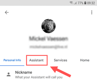 Open Google Assistant settings