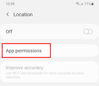 Open location app permissions on Android