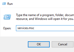 Open Microsoft Windows services