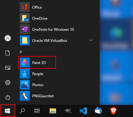 Open Paint 3D in Windows 10