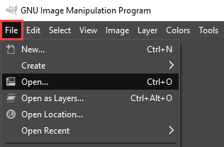 Open picture in GIMP