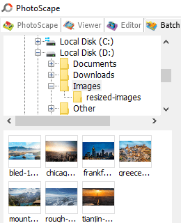 open pictures folder in photoscape