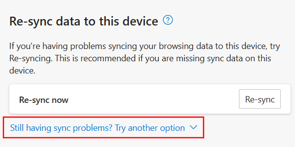 Open Reset sync data from Microsoft server setting