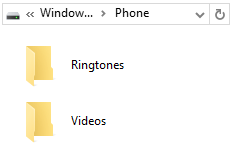 Open Ringtones folder on Lumia Windows 10 Mobile smartphone