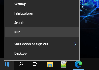 Open the Run window in Windows 10