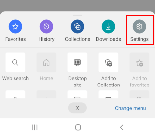 Ouvrir les paramètres dans Microsoft Edge sur Android