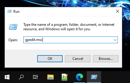 Open the Local Group Policy Editor in Windows 10