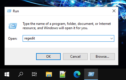 Open the Registry Editor in Windows 10