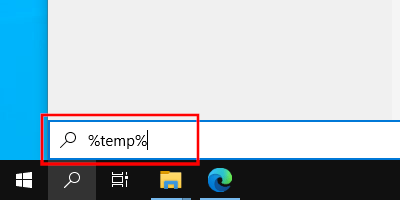 Open the Temp folder in Windows 10