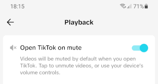 Open TikTok on mute setting
