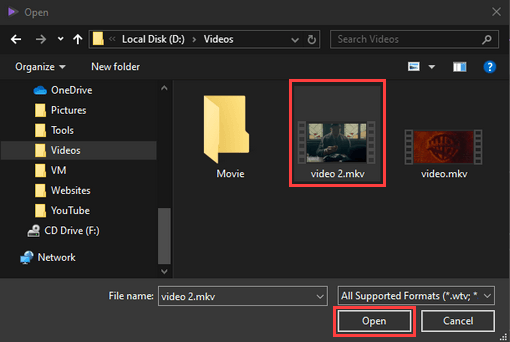 Open video file in Wondershare Video Converter