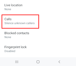 Open WhatsApp calls settings