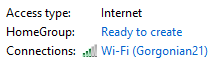 Open Wi-Fi Connection Properties