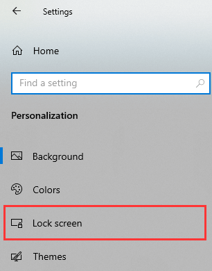 Open Windows 10 Lock screen settings